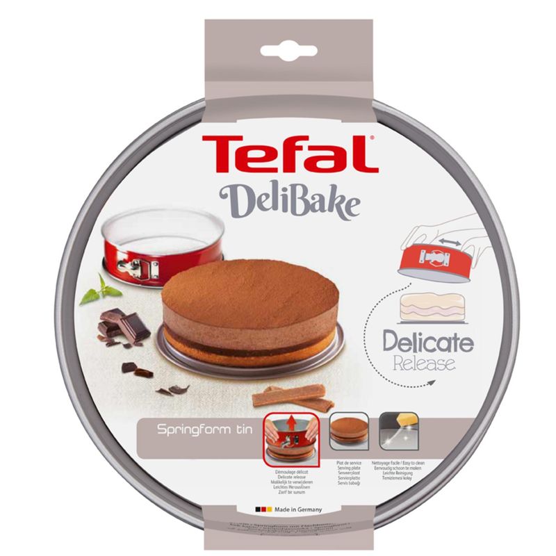 Casa si Gradina - Bucatarie si vesela - Vase pentru gatit - Tavi copt - Forma de copt DeliBake J1641474, antiaderenta, rotunda, 27 cm, otel carbon,  rosu - Infinity.ro