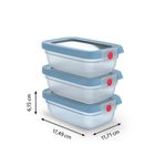 Casa si Gradina - Bucatarie si vesela - Organizare si depozitare bucatarie - Cutii alimentare - Set de 3 caserole Tefal ONEClick N1230510, 0.3 L, plastic, inchidere 100% etansa, albastru - Infinity.ro