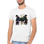 Fashion, accesorii si bijuterii - Barbati - Imbracaminte - Tricouri si bluze barbati - Tricou barbati Claymore Clare AOT Levi Eren Freedom Animekage, alb, marime 2XL - Infinity.ro