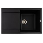 Casa si Gradina - Sanitare - Chiuveta bucatarie si accesorii - Chiuvete bucatarie - Chiuveta de bucatarie din granit cu o cuva si scurgator, seria HORIZON, Black 780x495x230 mm, FLOW FCB-7849HBM/1T - Infinity.ro