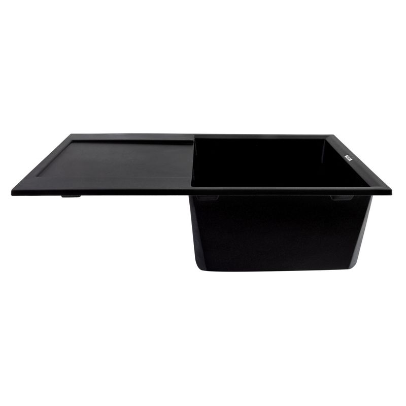 Casa si Gradina - Sanitare - Chiuveta bucatarie si accesorii - Chiuvete bucatarie - Chiuveta de bucatarie din granit cu o cuva si scurgator, seria HORIZON, Black 780x495x230 mm, FLOW FCB-7849HBM/1T - Infinity.ro