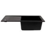 Casa si Gradina - Sanitare - Chiuveta bucatarie si accesorii - Chiuvete bucatarie - Chiuveta de bucatarie din granit cu o cuva si scurgator, seria SLIM LONG, Black, 780x435x200 mm, FLOW FCB-7843SLBM/1T - Infinity.ro