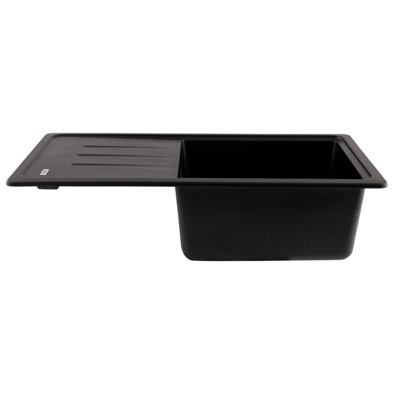 Casa si Gradina - Sanitare - Chiuveta bucatarie si accesorii - Chiuvete bucatarie - Chiuveta de bucatarie din granit cu o cuva si scurgator, seria SLIM LONG, Black, 780x435x200 mm, FLOW FCB-7843SLBM/1T - Infinity.ro