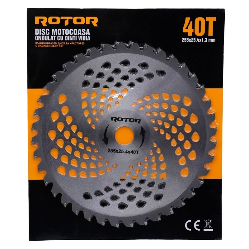 Casa si Gradina - Gradinarit si plante - Utilaje gradina - Consumabile si accesorii utilaje de gradina - Disc motocoasa 40T ondulat cu Vidia 255x25,4x1,3 mm ROTOR - Infinity.ro