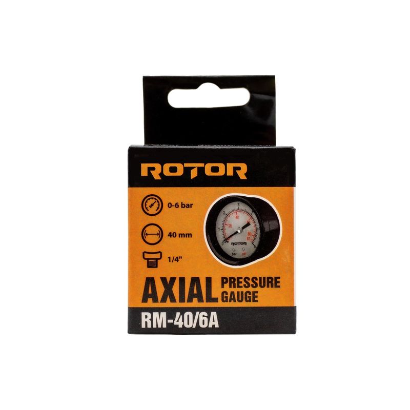 Casa si Gradina - Sanitare - Instalatii hidro - Fitinguri - RM-40/6A, Manometru axial apa 0-6 bar, 40 mm, conexiune 1/4", ROTOR - Infinity.ro