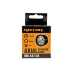Casa si Gradina - Sanitare - Instalatii hidro - Fitinguri - RM-40/12A, Manometru axial apa 0-12 bar, 40 mm, conexiune 1/4", ROTOR - Infinity.ro