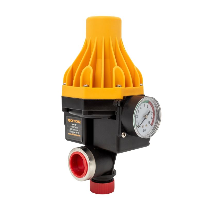 Casa si Gradina - Gradinarit si plante - Instalatii si accesorii pentru irigatii - Pompe apa - Prescontrol automat cu manometru pentru pompa de apa ROTOR RWPC-3, 1100W 1.5bar - Infinity.ro