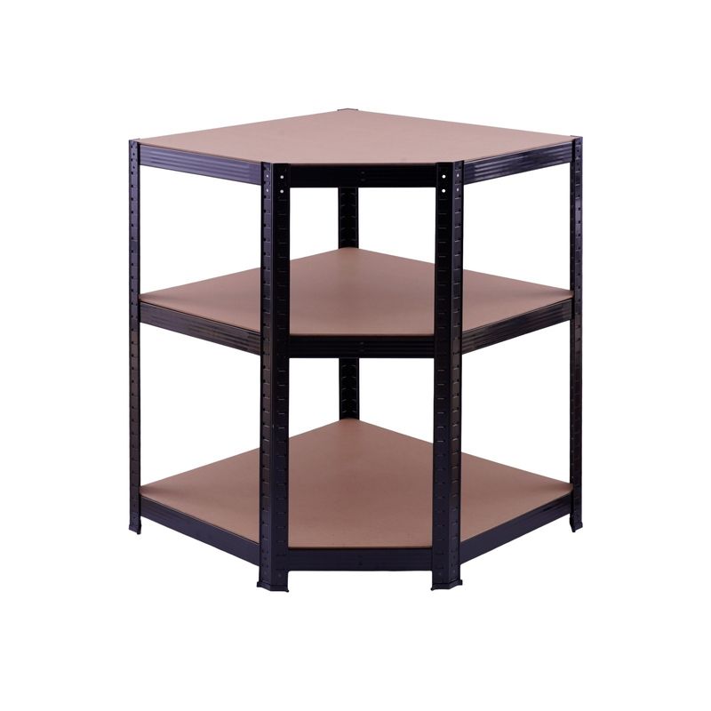 Casa si Gradina - Constructii - Depozitare, transport si protectie - Rafturi, fisete si vestiare - Raft de colt negru 70x45x180 cm pentru depozitare ROTOR - Infinity.ro