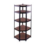 Casa si Gradina - Constructii - Depozitare, transport si protectie - Rafturi, fisete si vestiare - Raft de colt negru 70x45x180 cm pentru depozitare ROTOR - Infinity.ro