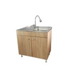 Casa si Gradina - Mobilier - Seturi de mobilier - Seturi bucatarie - Set Masca Chiuveta Sonoma 80 cm X 50 cm X 80 cm, chiuveta inox cuva dreapta, baterie lebada flexibila si sifon scurgere - Infinity.ro
