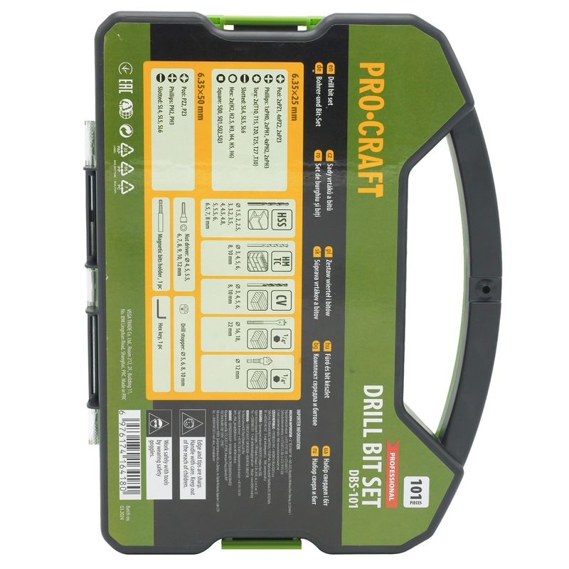 Casa si Gradina - Constructii - Scule electrice si accesorii - Seturi si accesorii pentru gaurit si insurubat - Set de biti PROCRAFT DBS-101, 101 piese - Infinity.ro