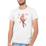 Fashion, accesorii si bijuterii - Barbati - Imbracaminte - Tricouri si bluze barbati - Tricou barbati DanMachi Random Character Dungeon Fight Elf, alb, marime 2XL - Infinity.ro