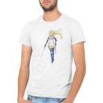Fashion, accesorii si bijuterii - Barbati - Imbracaminte - Tricouri si bluze barbati - Tricou barbati DanMachi Wallensteint Ais Sword  Manga, alb, marime 2XL - Infinity.ro