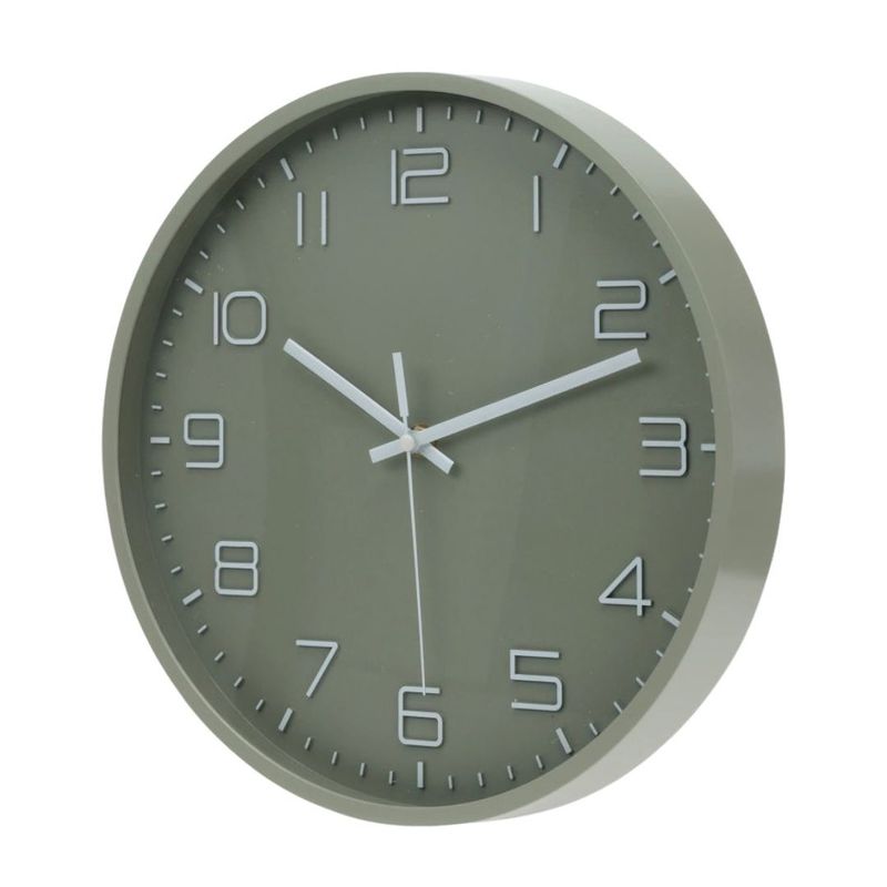 Casa si Gradina - Decoratiuni - Ceasuri - Ceas de perete kaki cu cifre albe 3D, 30 cm, design modern - Infinity.ro