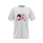 Fashion, accesorii si bijuterii - Barbati - Imbracaminte - Tricouri si bluze barbati - Tricou barbati Darling in the FranXX Hiro Zero Two Anime, alb, marime 2XL - Infinity.ro