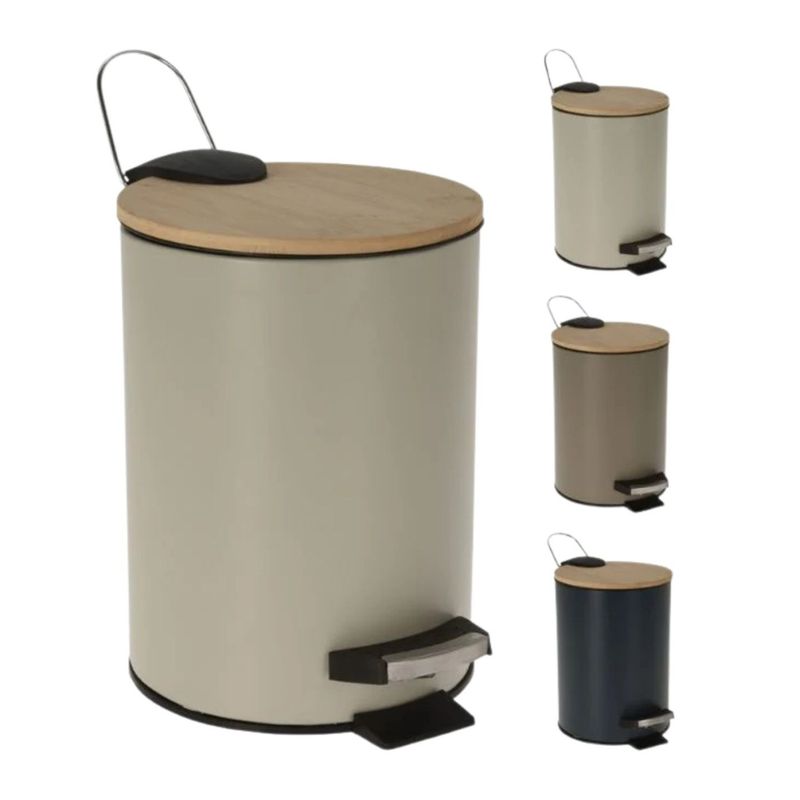 Casa si Gradina - Mobilier - Organizare si depozitare - Cosuri de gunoi - Cos de gunoi cu pedala, capacitate 3l, culoarea gri, 17x24 cm - Infinity.ro