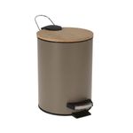 Casa si Gradina - Mobilier - Organizare si depozitare - Cosuri de gunoi - Cos de gunoi cu pedala, capacitate 3l, culoarea taupe, 17x24 cm - Infinity.ro