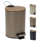 Casa si Gradina - Mobilier - Organizare si depozitare - Cosuri de gunoi - Cos de gunoi cu pedala, capacitate 3l, culoarea taupe, 17x24 cm - Infinity.ro