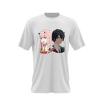 Fashion, accesorii si bijuterii - Barbati - Imbracaminte - Tricouri si bluze barbati - Tricou barbati Darling in the FranXX Hiro Zero Two Parasite, alb, marime 2XL - Infinity.ro