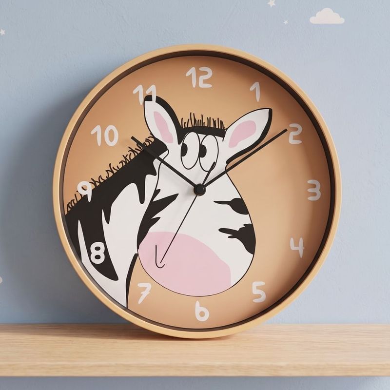 Casa si Gradina - Decoratiuni - Ceasuri - Ceas de perete pentru camera copilului, 20,3 cm, model zebra - Infinity.ro