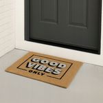Casa si Gradina - Textile si covoare - Covoare - Covorase intrare - Covor intrare din fibra de cocos 39x59 cm, cu mesaj Good Vibes Only - Infinity.ro