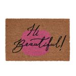 Casa si Gradina - Textile si covoare - Covoare - Covorase intrare - Covor de intrare din fibra cocos 39x59 cm, cu mesaj Hi Beautiful - Infinity.ro