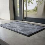 Casa si Gradina - Textile si covoare - Covoare - Covorase intrare - Covor de intrare cauciuc 40x70 cm, gri, model cerculete - Infinity.ro
