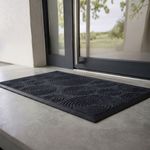 Casa si Gradina - Textile si covoare - Covoare - Covorase intrare - Covor de intrare cauciuc 40x70 cm, gri inchis, model cerculete - Infinity.ro
