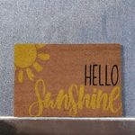 Casa si Gradina - Textile si covoare - Covoare - Covorase intrare - Covor de intrare din fibra cocos 39x59 cm, cu mesaj Hello Sunshine - Infinity.ro