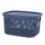 Casa si Gradina - Mobilier - Organizare si depozitare - Cutii depozitare - Cos depozitare cu capac, 6 L, din plastic perforat, Storage Solutions, albastru - Infinity.ro