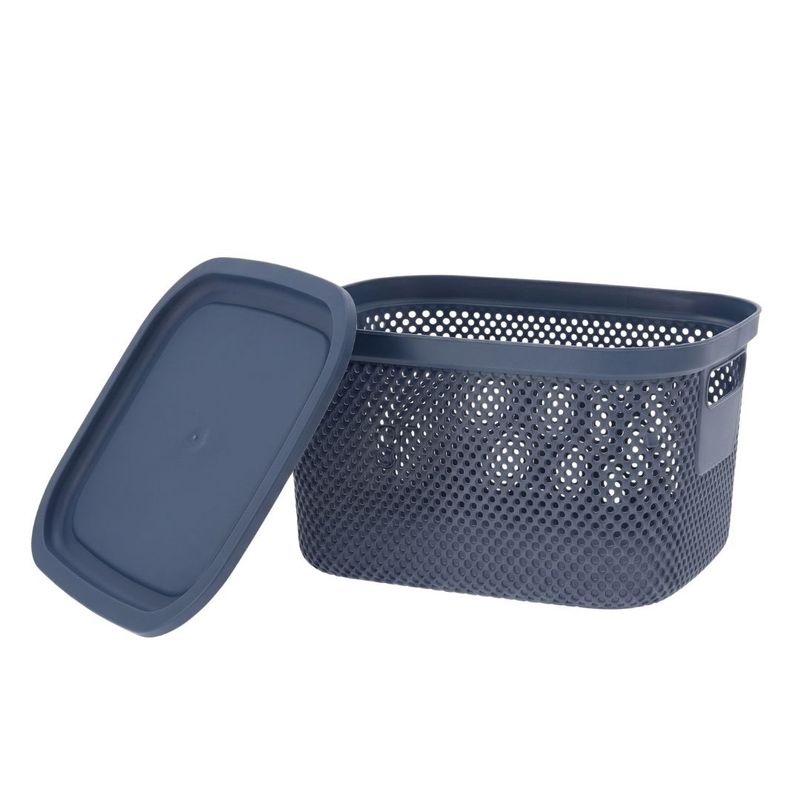 Casa si Gradina - Mobilier - Organizare si depozitare - Cutii depozitare - Cos depozitare cu capac, 6 L, din plastic perforat, Storage Solutions, albastru - Infinity.ro
