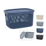 Casa si Gradina - Mobilier - Organizare si depozitare - Cutii depozitare - Cos depozitare cu capac, 6 L, din plastic perforat, Storage Solutions, albastru - Infinity.ro