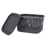 Casa si Gradina - Mobilier - Organizare si depozitare - Cutii depozitare - Cos depozitare cu capac, 6 L, din plastic perforat, Storage Solutions, gri inchis - Infinity.ro