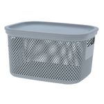 Casa si Gradina - Mobilier - Organizare si depozitare - Cutii depozitare - Cos depozitare cu capac, 6 L, din plastic perforat, Storage Solutions, gri deschis - Infinity.ro