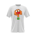Fashion, accesorii si bijuterii - Barbati - Imbracaminte - Tricouri si bluze barbati - Tricou barbati Darwin Watterson Gumball Pestisor, alb, marime 2XL - Infinity.ro