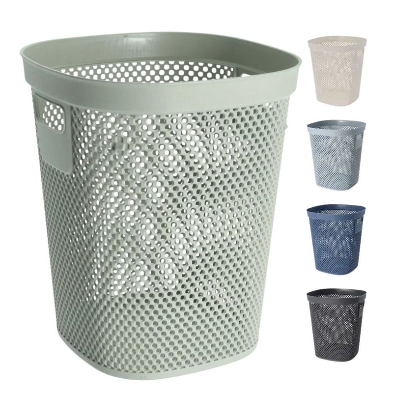 Casa si Gradina - Mobilier - Organizare si depozitare - Cosuri de gunoi - Cos de gunoi 12.5L, din plastic reciclat, model perforat, verde - Infinity.ro