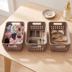 Casa si Gradina - Mobilier - Organizare si depozitare - Cutii depozitare - Set de 3 cosulete de depozitare, 350ml, Storage Solutions, 12x7x5 cm, taupe - Infinity.ro