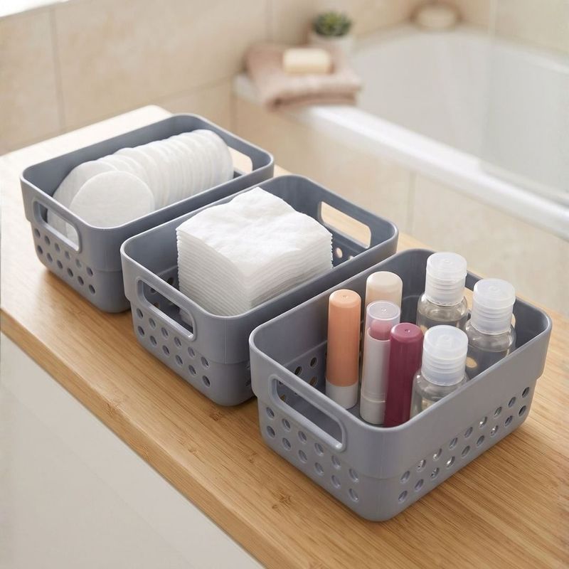 Casa si Gradina - Mobilier - Organizare si depozitare - Cutii depozitare - Set de 3 cosulete de depozitare, 350ml, Storage Solutions, 12x7x5 cm, gri - Infinity.ro