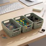 Casa si Gradina - Mobilier - Organizare si depozitare - Cutii depozitare - Set de 3 cosulete de depozitare, 350ml, Storage Solutions, 12x7x5 cm, verde - Infinity.ro