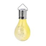 Casa si Gradina - Corpuri si surse de iluminat - Iluminat exterior - Lampi solare - Lampa solara in forma de bec galben transparent, LED, pentru gradina, terasa si exterior - Infinity.ro