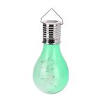 Casa si Gradina - Corpuri si surse de iluminat - Iluminat exterior - Lampi solare - Lampa solara in forma de bec verde transparent, LED, pentru gradina, terasa si exterior - Infinity.ro