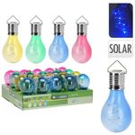 Casa si Gradina - Corpuri si surse de iluminat - Iluminat exterior - Lampi solare - Lampa solara in forma de bec verde transparent, LED, pentru gradina, terasa si exterior - Infinity.ro