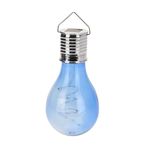 Casa si Gradina - Corpuri si surse de iluminat - Iluminat exterior - Lampi solare - Lampa solara in forma de bec albastru transparent, LED, pentru gradina, terasa si exterior - Infinity.ro