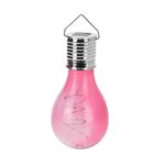 Casa si Gradina - Corpuri si surse de iluminat - Iluminat exterior - Lampi solare - Lampa solara in forma de bec roz transparent, LED, pentru gradina, terasa si exterior - Infinity.ro
