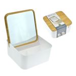 Ingrijire personala si Cosmetice - Machiaj - Oglinzi cosmetice - Oglinda de machiaj cu organizator cosmetic patrat, 13x13x7 cm, Eleganza - Infinity.ro