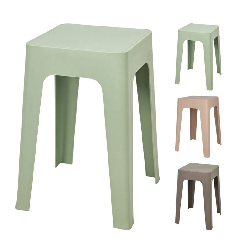 Casa si Gradina - Mobilier - Scaune si fotolii - Tabureti - Taburet suprapozabil din plastic, 33x33x47cm, gri - Infinity.ro