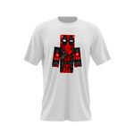 Fashion, accesorii si bijuterii - Barbati - Imbracaminte - Tricouri si bluze barbati - Tricou barbati Deadpool Minecraft Roblox Skin, alb, marime 2XL - Infinity.ro