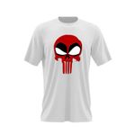Fashion, accesorii si bijuterii - Barbati - Imbracaminte - Tricouri si bluze barbati - Tricou barbati Deadpool Punisher Reaper Skull, alb, marime 2XL - Infinity.ro