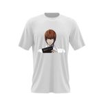 Fashion, accesorii si bijuterii - Barbati - Imbracaminte - Tricouri si bluze barbati - Tricou barbati Death Note Kira Light Yagami Killer Ispita, alb, marime 2XL - Infinity.ro