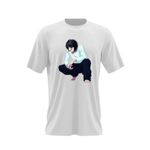 Fashion, accesorii si bijuterii - Barbati - Imbracaminte - Tricouri si bluze barbati - Tricou barbati Death Note Detectiv Takeshi Obata Anime Manga, alb, marime 2XL - Infinity.ro